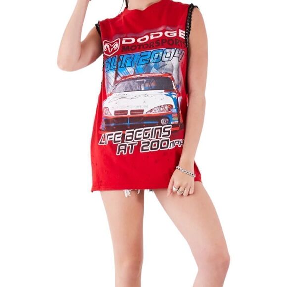 FURST OF A KIND VINTAGE CHAIN TRIM SLEEVELESS TEE | O/S | - Picture 6 of 6